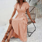 Summer Floral Boho Dress - Short Sleeve Ruffle Flowy Maxi Dresses