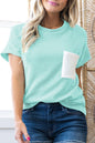 Corded Knit Crew Neck Tee
