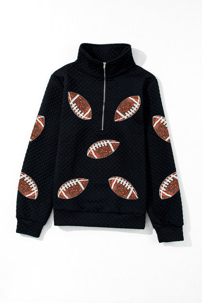 Sequin Football Quarter Zip