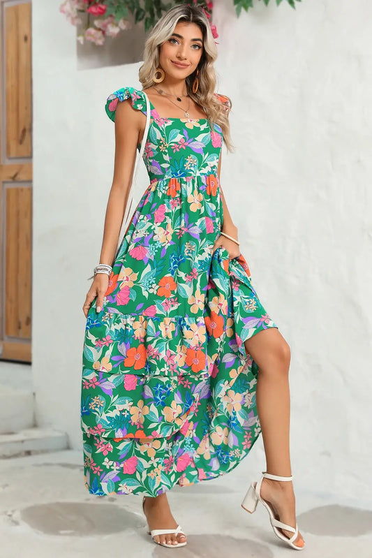 Floral Ruffle Tiered Maxi Dress