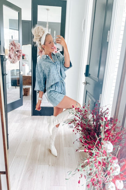 Denim washed set