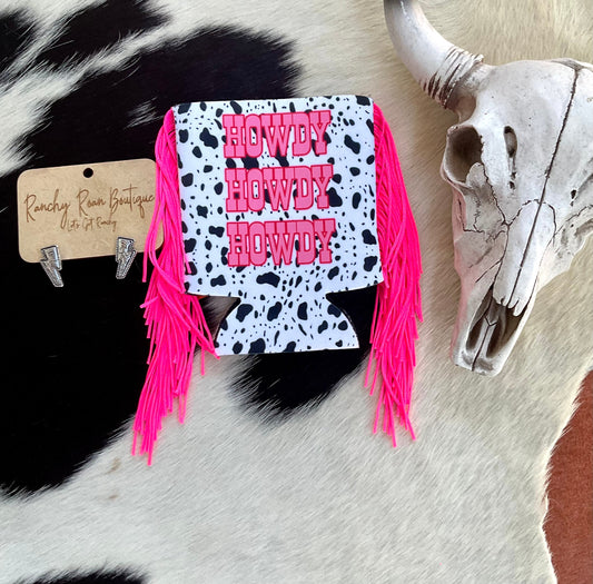 Howdy Howdy Howdy Western Fringe Regular Koozie