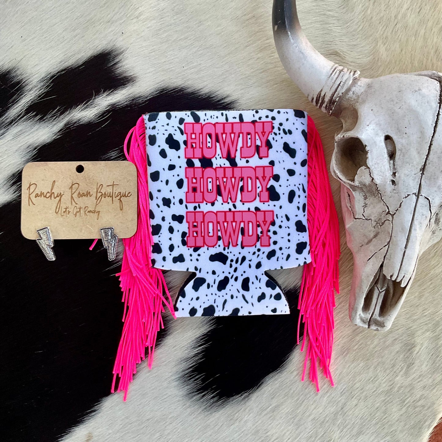 Howdy Howdy Howdy Western Fringe Regular Koozie