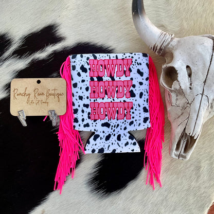 Howdy Howdy Howdy Western Fringe Regular Koozie