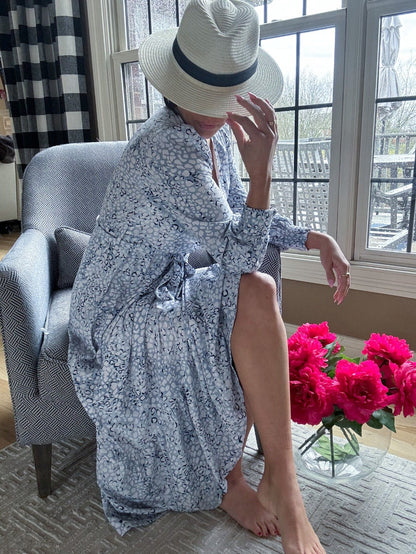 Blue Farmhouse Maxi Dress