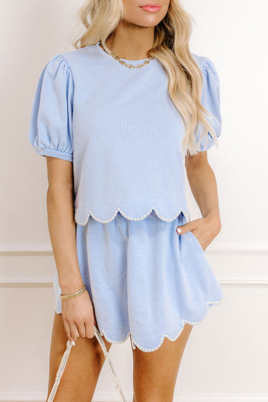 Princess Pearl Scalloped Skort Set
