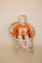 Checkered Ghost Sweatshirt Romper