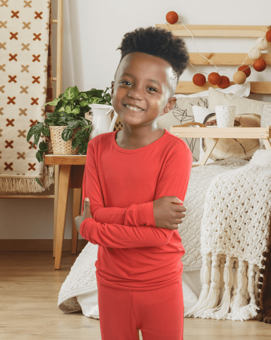 Bamboo Pajama Set in Red