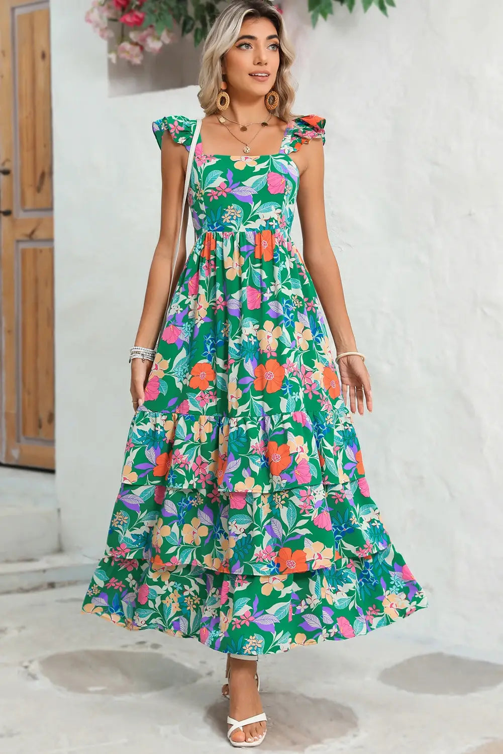 Floral Ruffle Tiered Maxi Dress