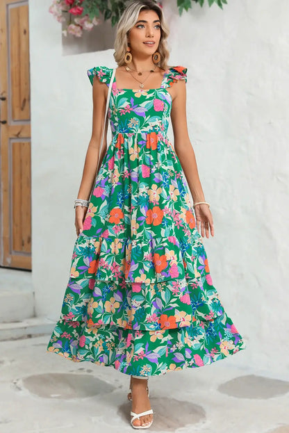Floral Ruffle Tiered Maxi Dress