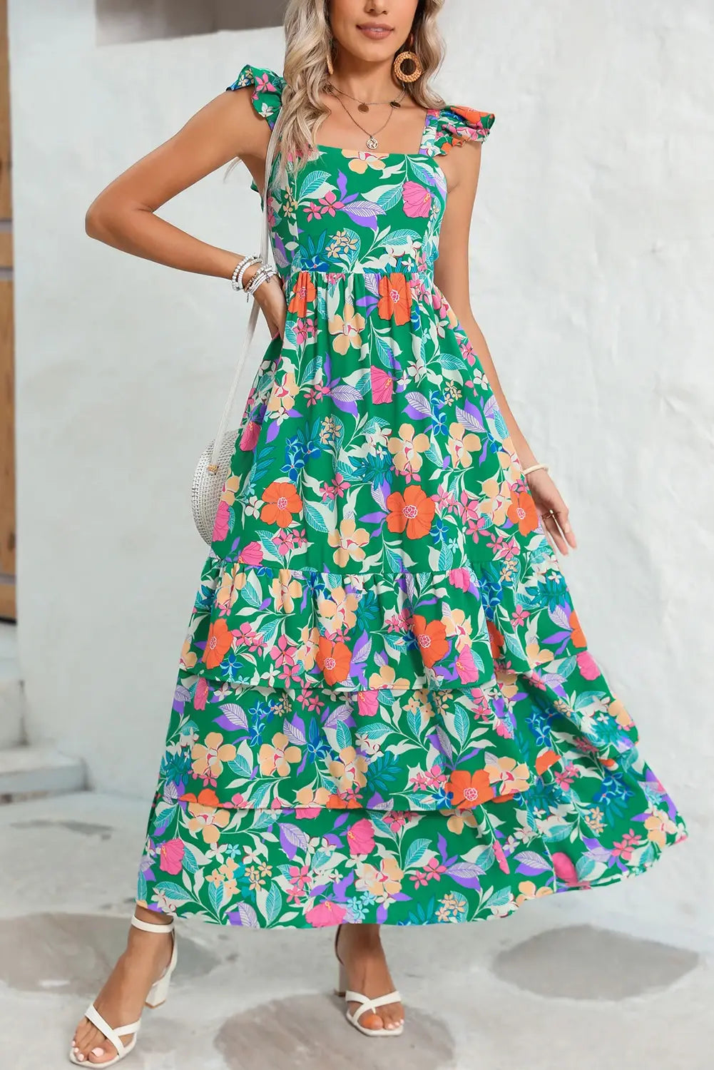 Floral Ruffle Tiered Maxi Dress