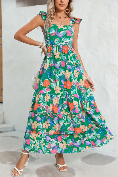 Floral Ruffle Tiered Maxi Dress