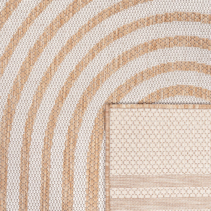 In- & Outdoor Rug Captera with Minimalistic Line Pattern in Nature Beige