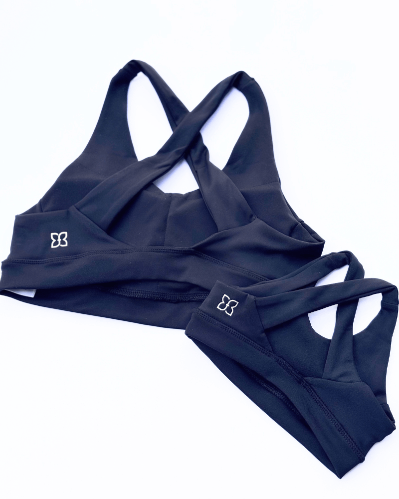 Bre Cross Back Sports Bra - Black