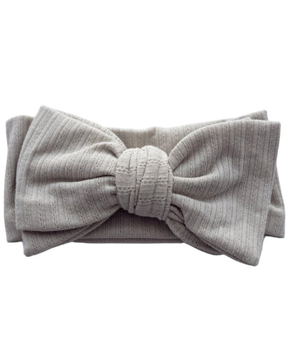 Skinny Knit Large Bow Headband - Ivory