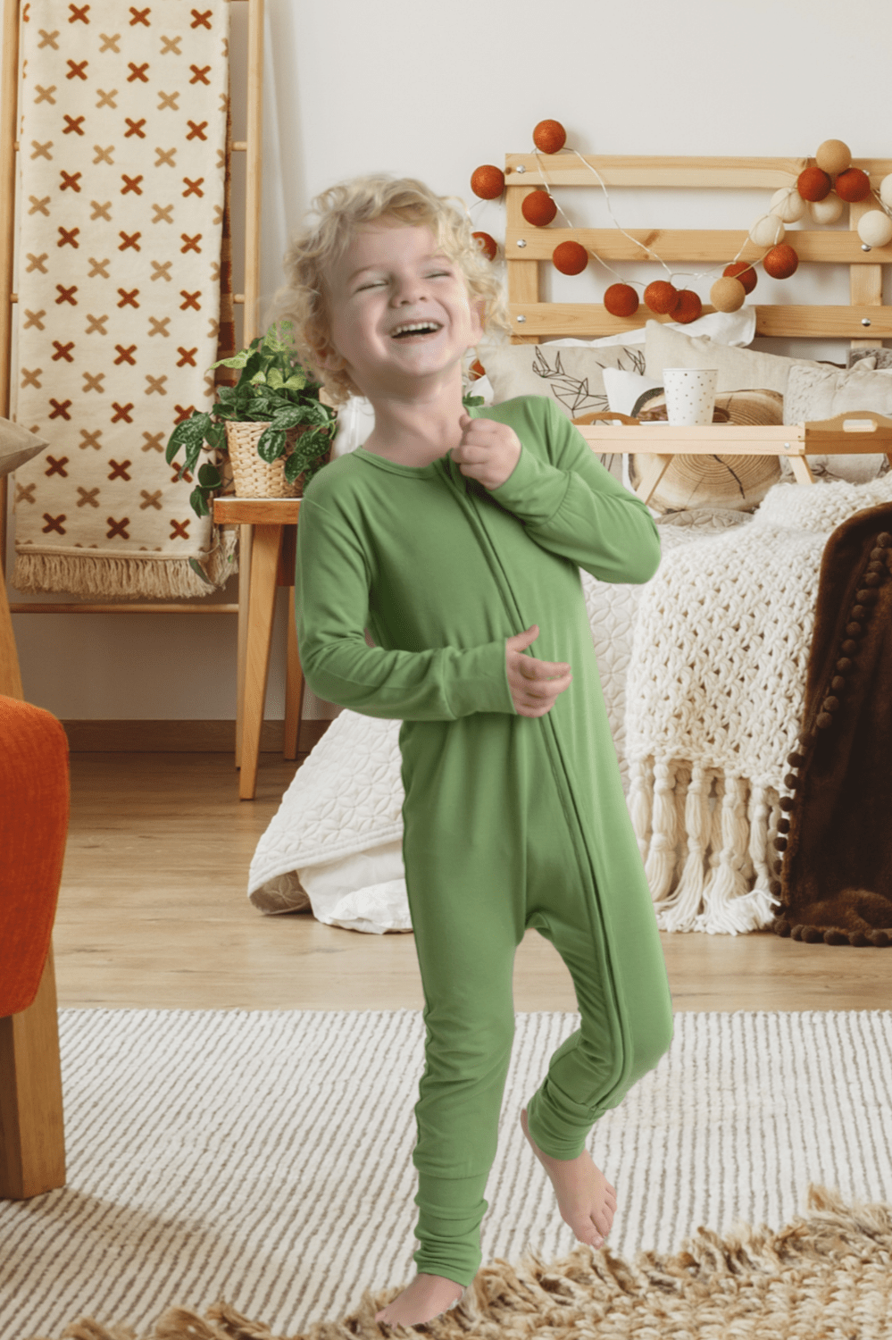 Toddler Bamboo Pajamas in Green